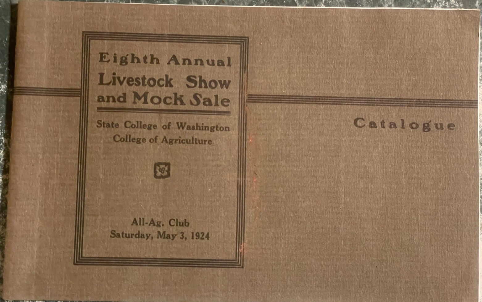 Vintage 1924 Washington State University Livestock and Mock sale catalogue, 64pp