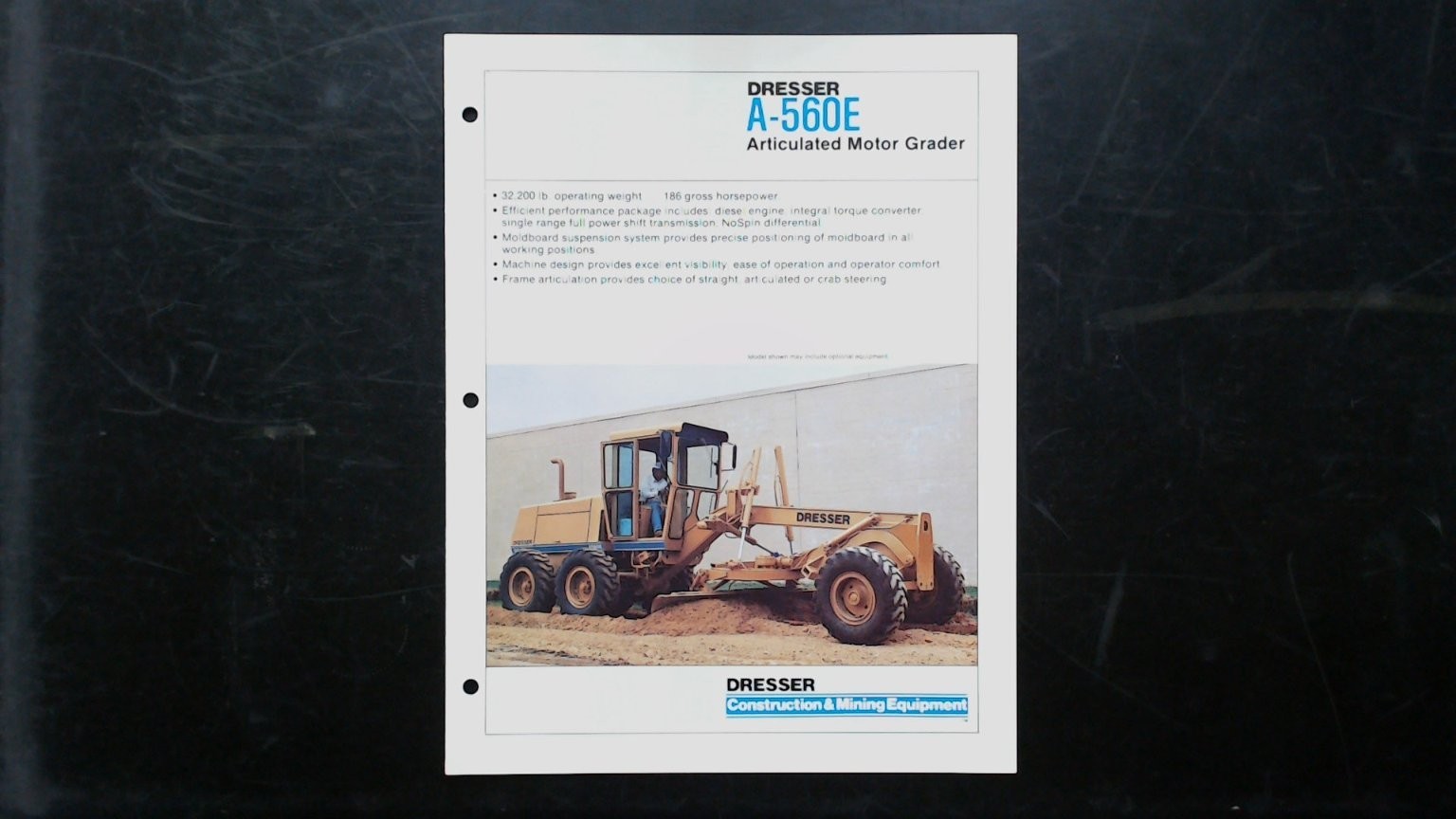 Dresser A-560E Articulated Motor Grader Brochure Construction Mining