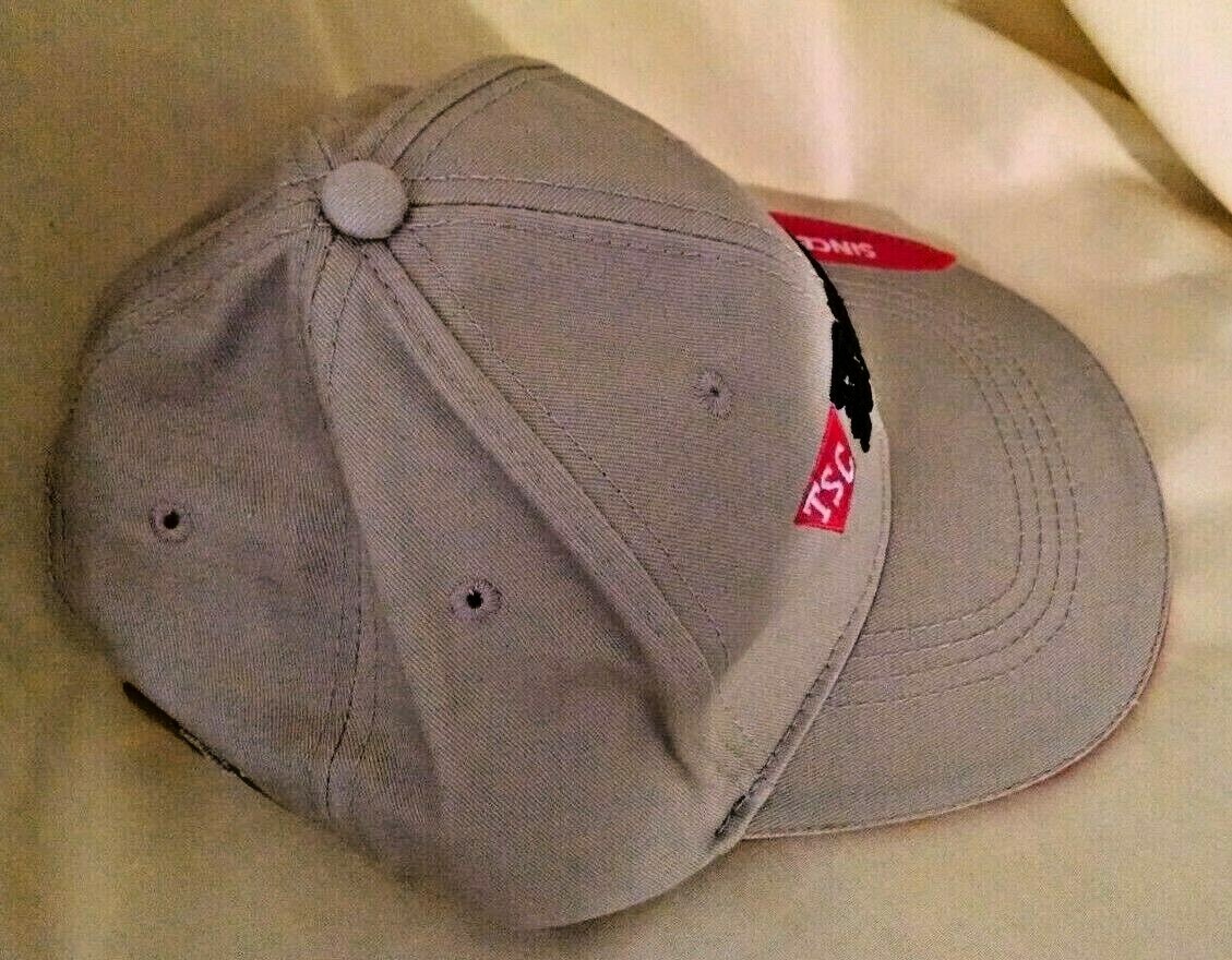 TRACTOR SUPPLY HAT SINCE 1938 TAN RED ADJ CLOTH STRAP NWOT BASEBALL BALL CAP.