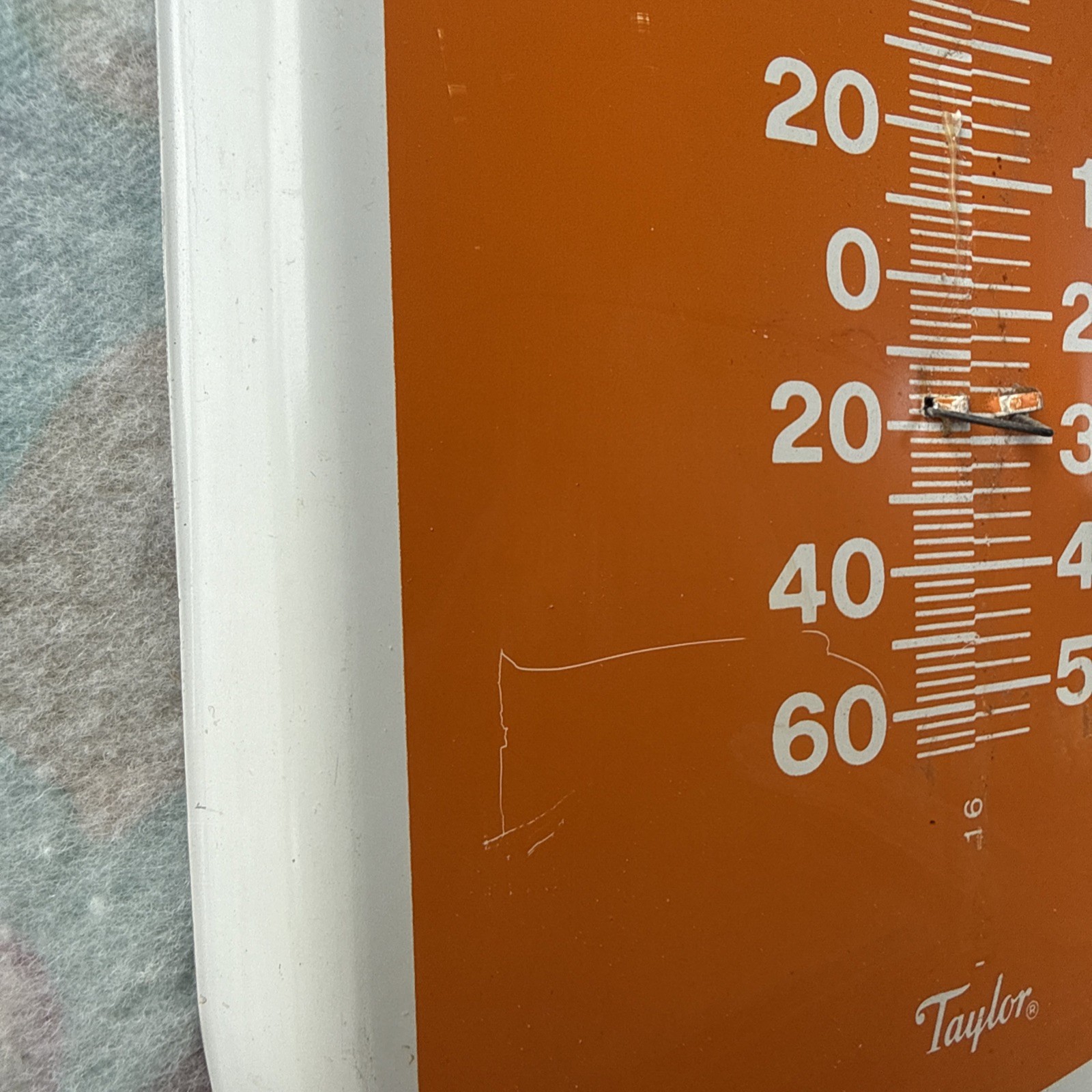 Vintage Pruett’s Pig Powders 16” Metal Taylor Thermometer -Tin Farm Sign!
