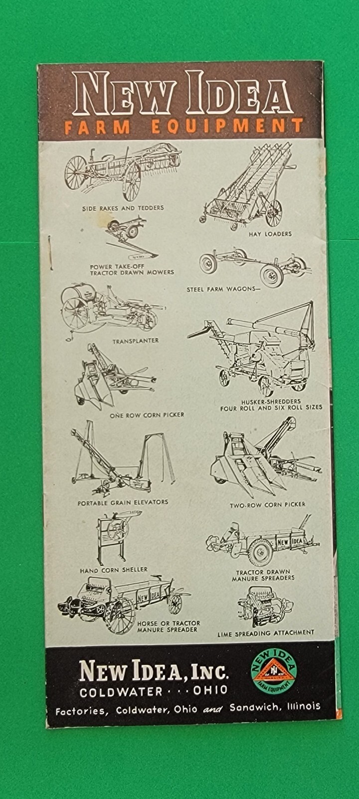 1930 NEW IDEA FARM EQUIPMENT COLDWATER OHIO SANDWICH ILLINOIS