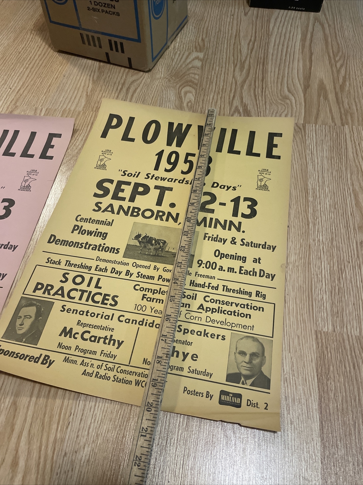 Sanborn MN Posters Plowville 1958 Plowing Threshing