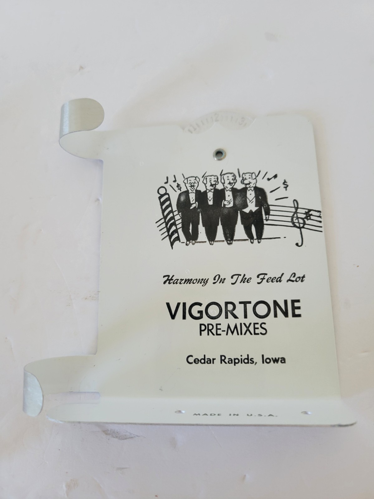 Vintage Aricultural Adveryising Vigortone Cedar Rapids, IA 6&Prime; Rain Gauge