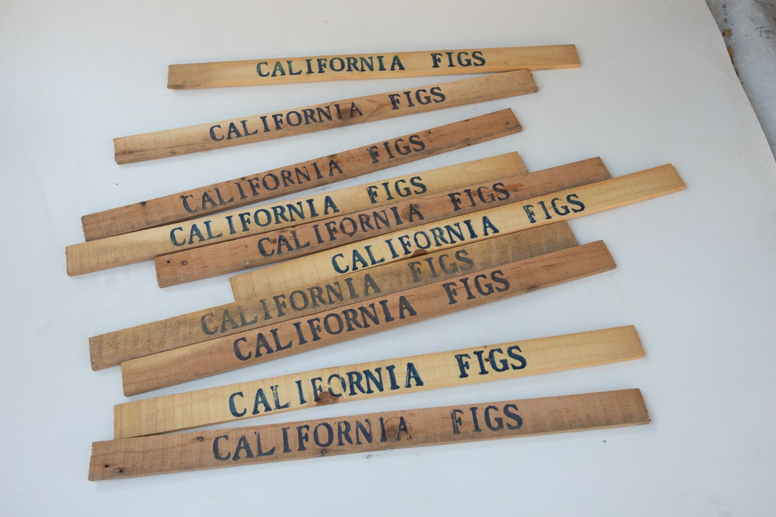 California Figs Wooden Slats (C1L) Fruit Boxes 17.5&Prime; Lot of 4 Advertising