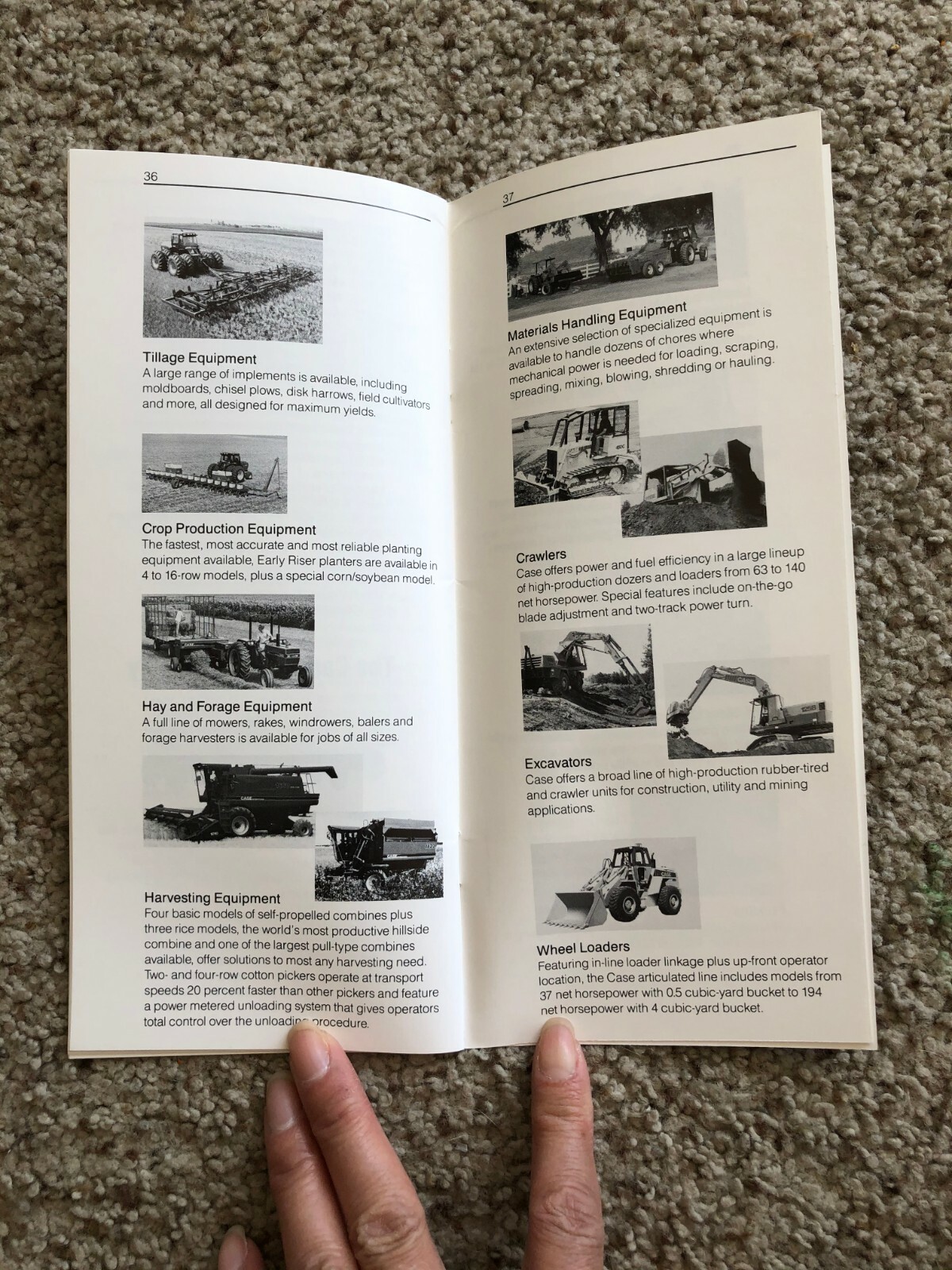 1986 Case Historical Summary factory catalogue.