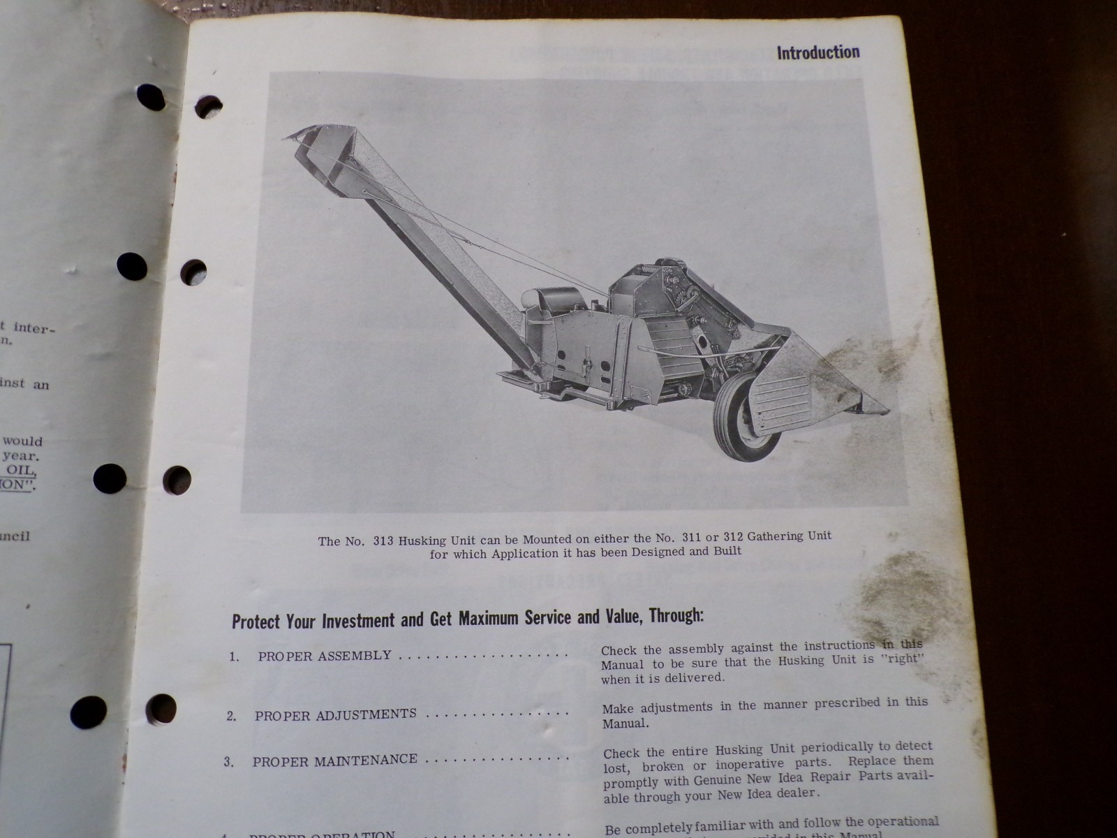 New Idea No 311 & 312 Two-Row Pull-Type Pickers Op&rsquo;s Manual, 313 Husking Unit