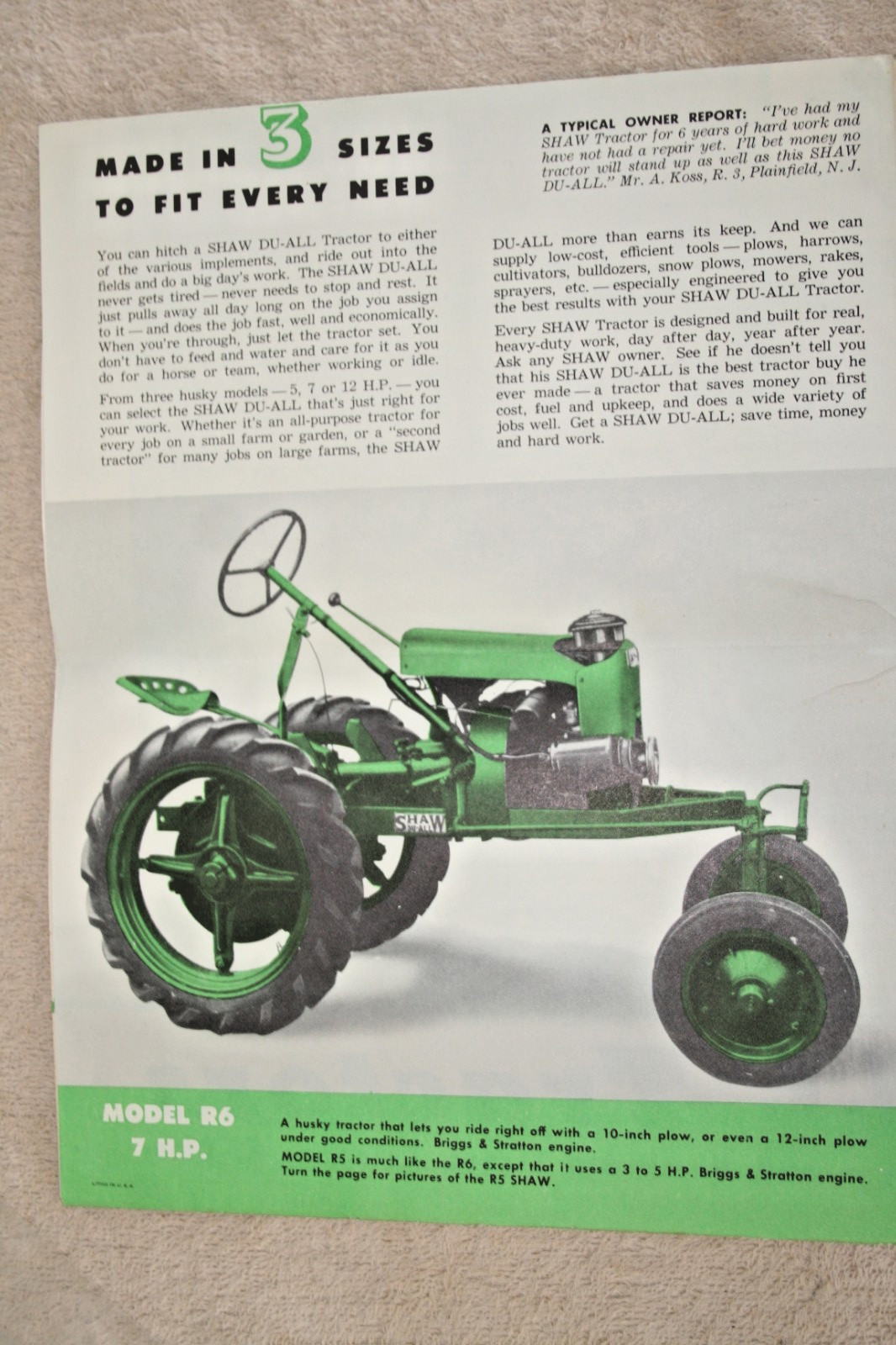 DU-ALL TRACTOR 1940