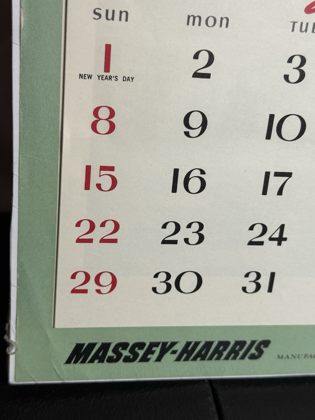 Vintage Lot Rare Massey Harris Vintage Farm Calendars- 1953 1955 1956- On Boards