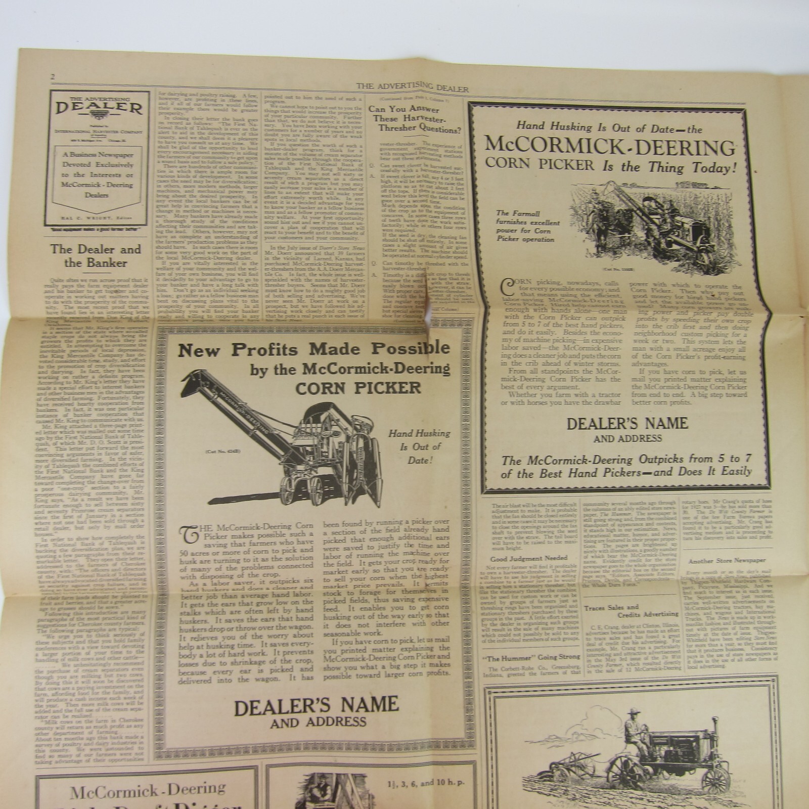 The Advertising Dealer McCormick-Deering Trade News 1927 Chicago IL Antique RARE