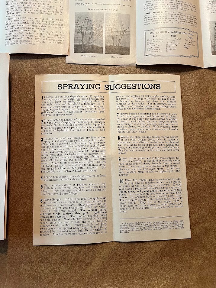 Vintage 1944 Iowa State College Agricultural Ext. Service Pamphlet Lot of 4