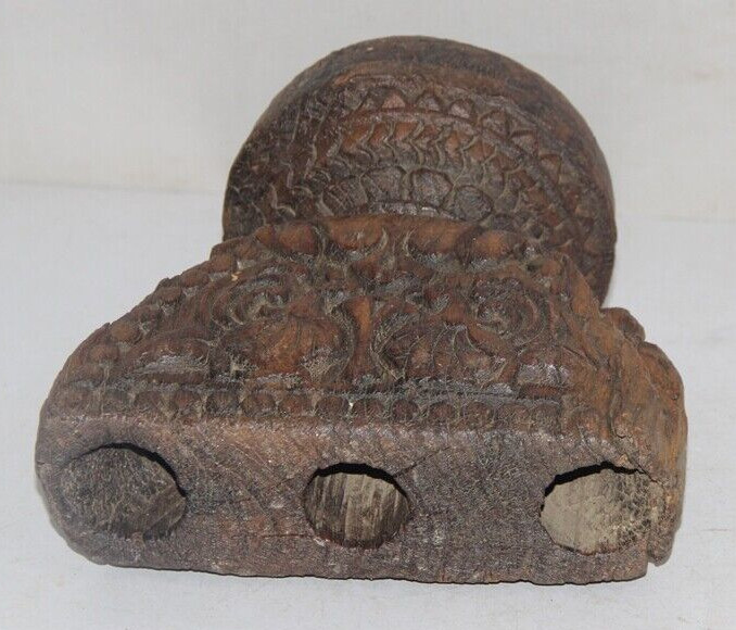 Antique Wooden Agricultulal Seed Spreader Bijni Original Old Hand Carved