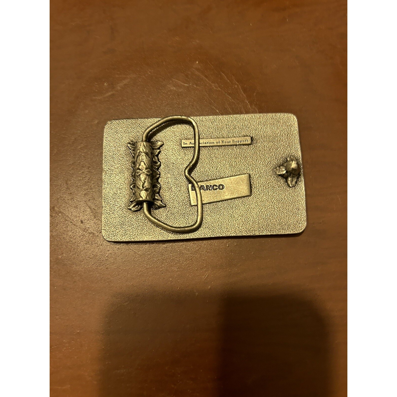 Vintage Elanco Sonalan Belt Buckle Pewter Tone In Appreciation Of Your Support