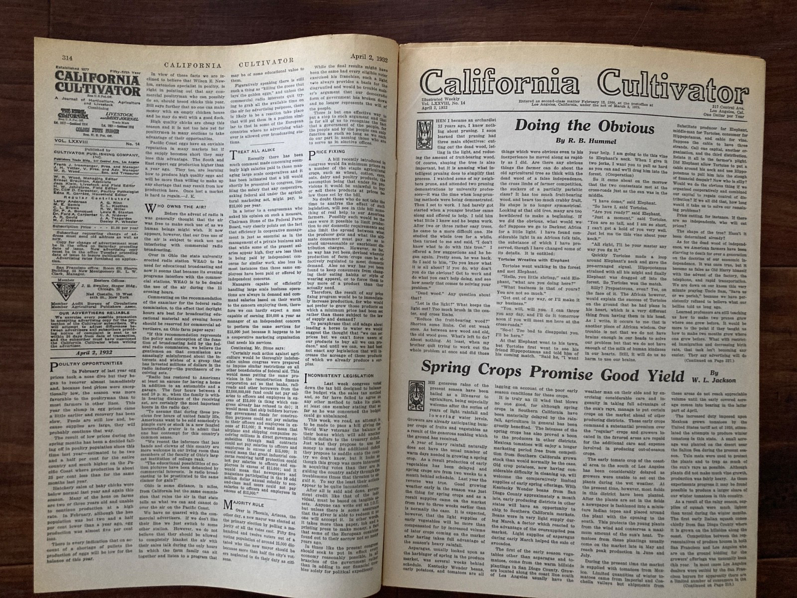 California Cultivator Agricultural Newspaper 1932 Biweekly Lot of 19 VHTF