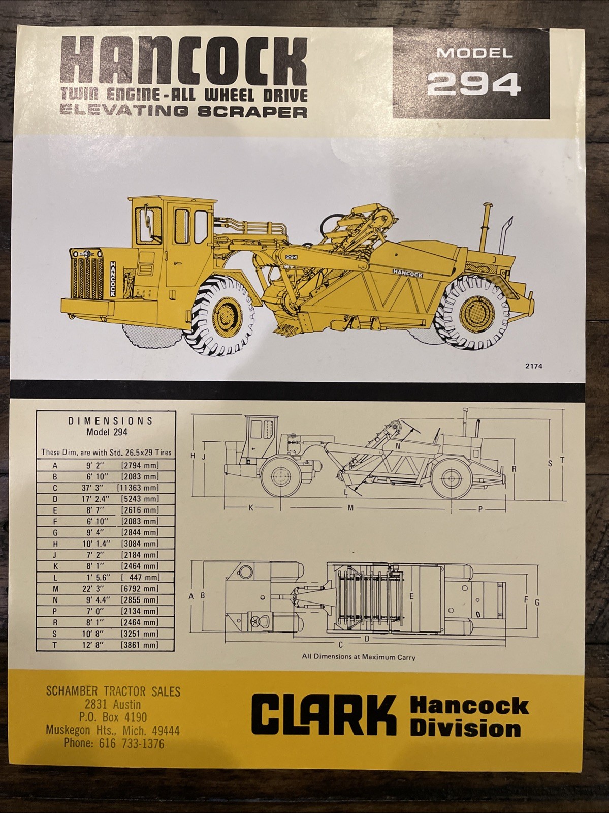 Hancock 294 Twin Engine – All Wheel Drive Elevating Scraper Brochure