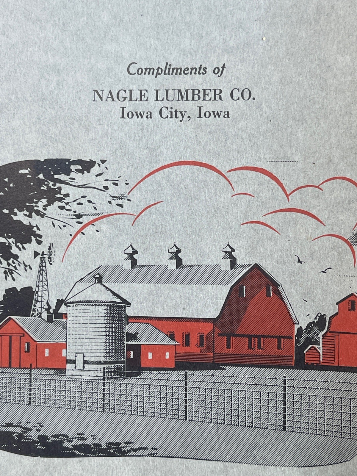 VTG Iowa City Nagle Lumber Advertising Farm Accounting Record Book Keystone