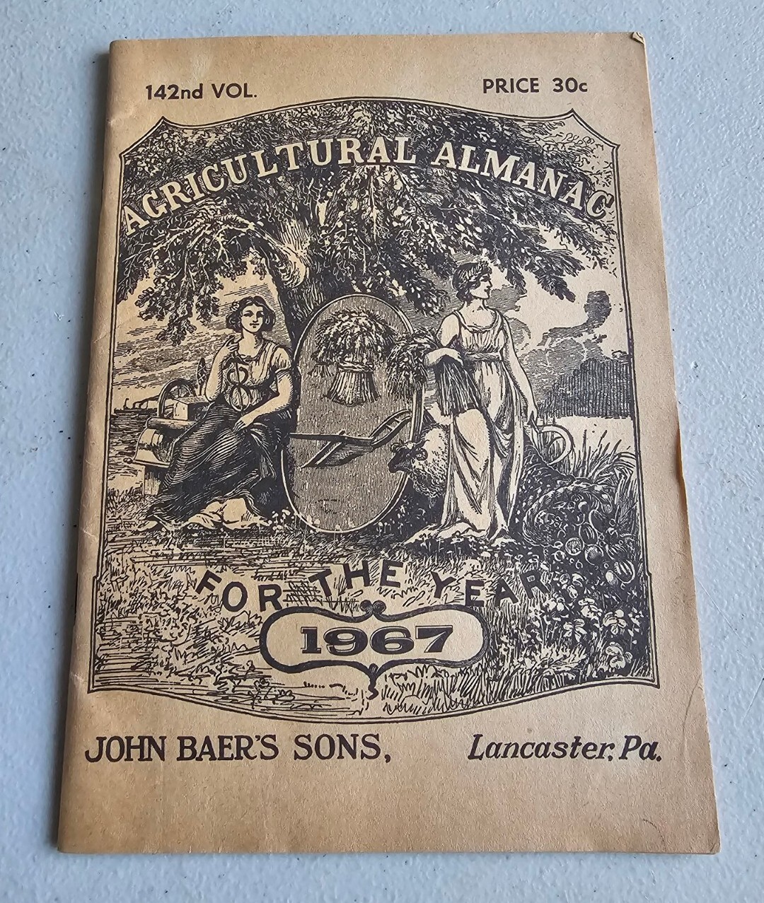 Vintage 1967 John Bear Baer&rsquo;s Agricultural Almanac Lancaster PA Antique Farmers