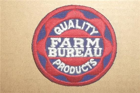 RARE VINTAGE ANTIQUE FARM BUREAU QUALITY PRODUCTS EMBROIDERED EMBLEM PATCH ~NOS
