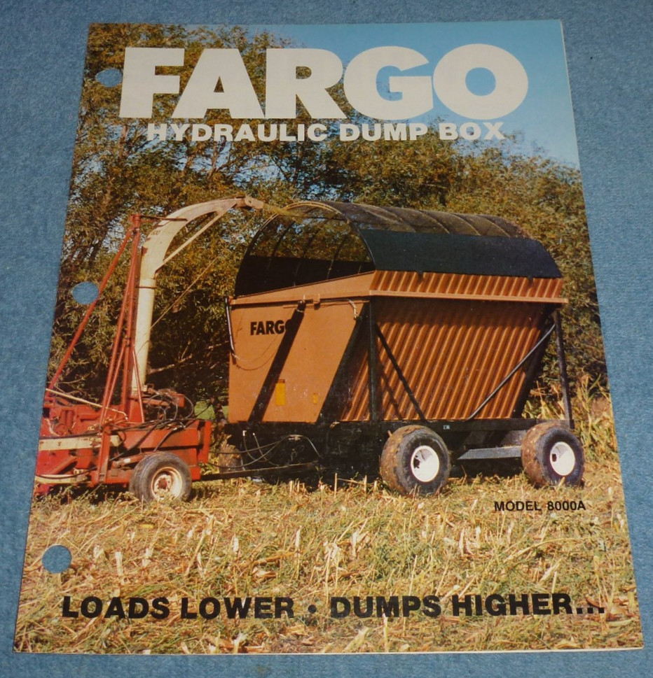 Vintage Fargo Box Co Hydraulic Dump Box Farm Equipment Brochure Specs Sheet