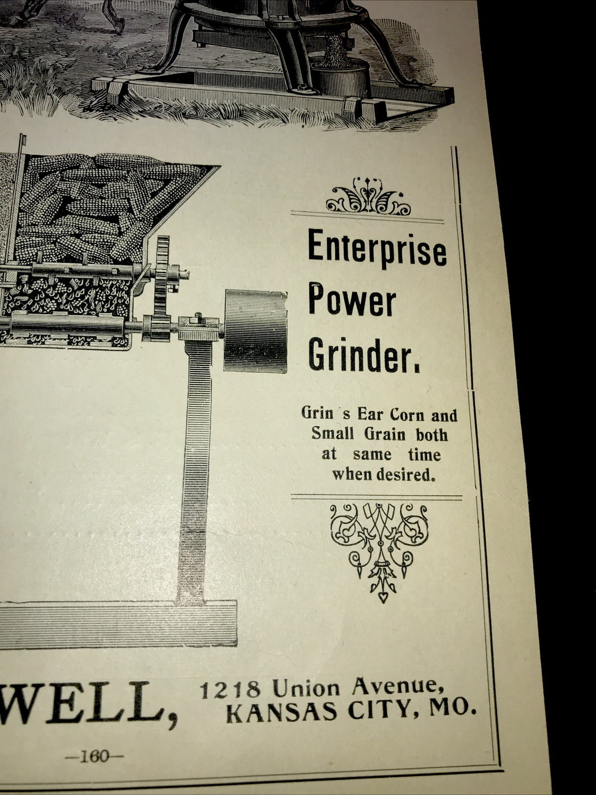 1898 Tiger & Enterprise Corn Grinders Farm Advertising – Kansas City – Missouri