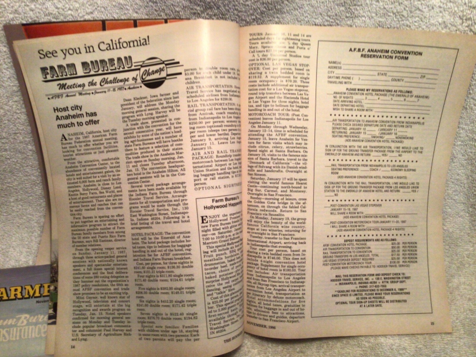 2 Vtg. Hoosier Farmer Magazines 1985 & 1986 With 50 Years Farm Bureau Insurance