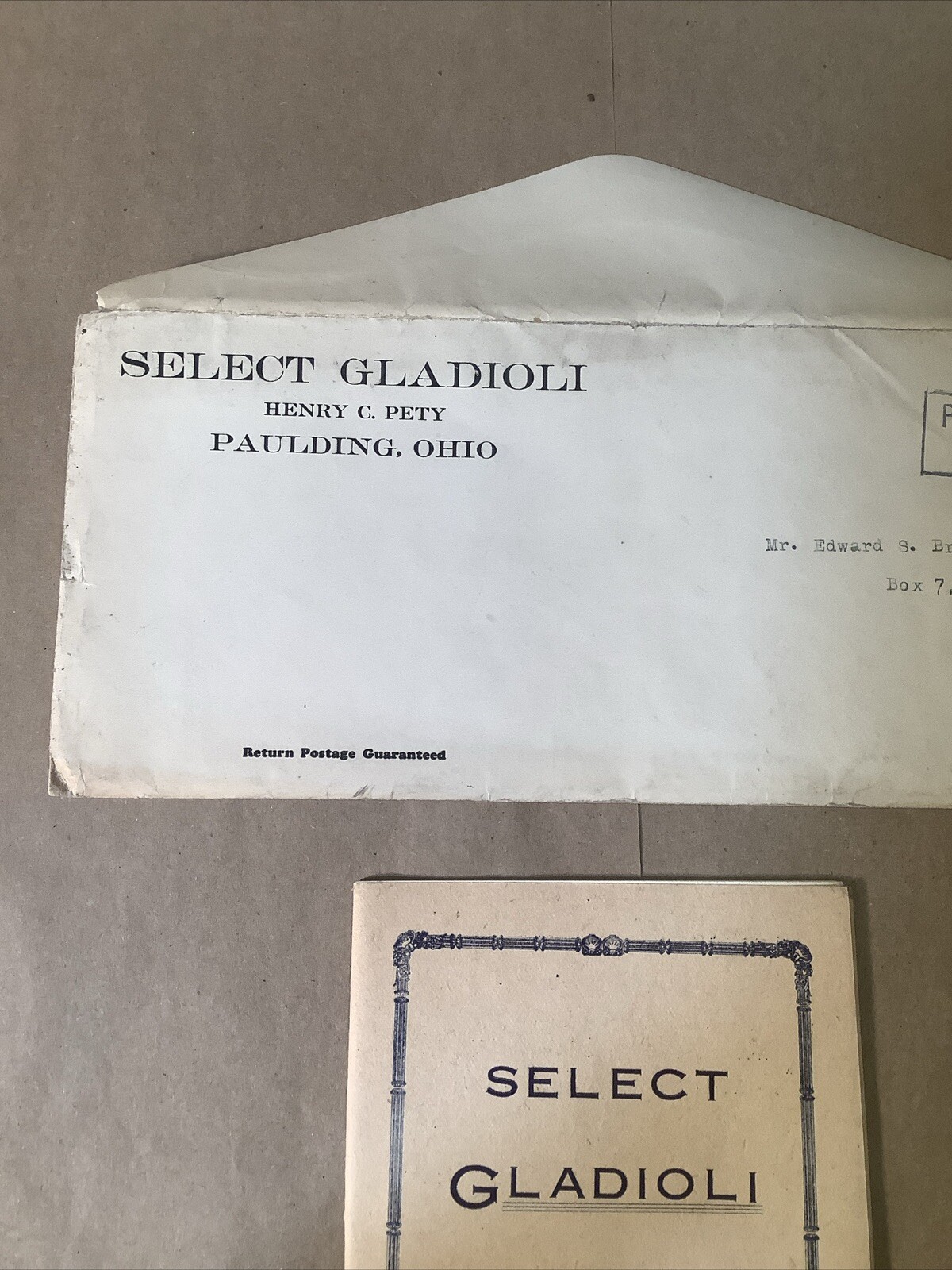 1928 Gladiola Pricing List Henry Petty Paulding Ohio INV-P0372