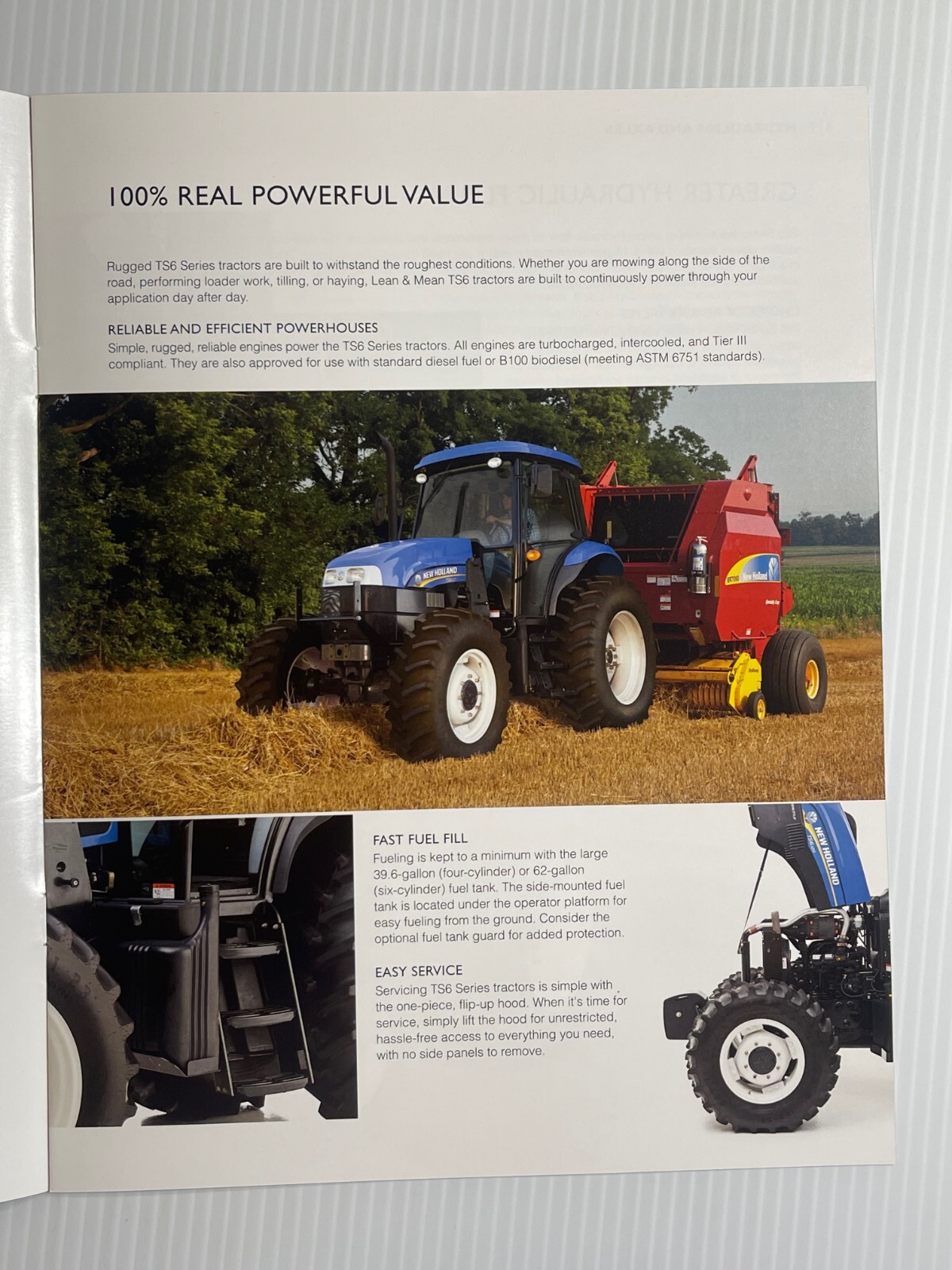 New Holland TS6 Series Tractors Sales Brochure *Showroom Book* (90 to 115 PTO)