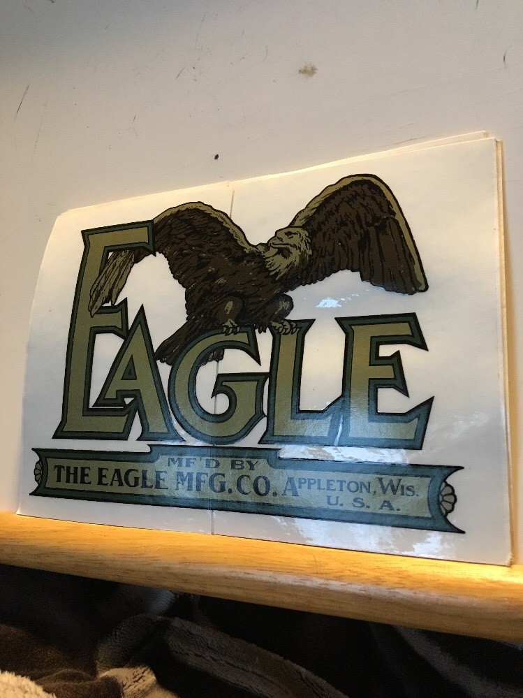 Eagle Tractor The Eagle Manufacturing Company Appleton Wisconsin Decal Repop DB