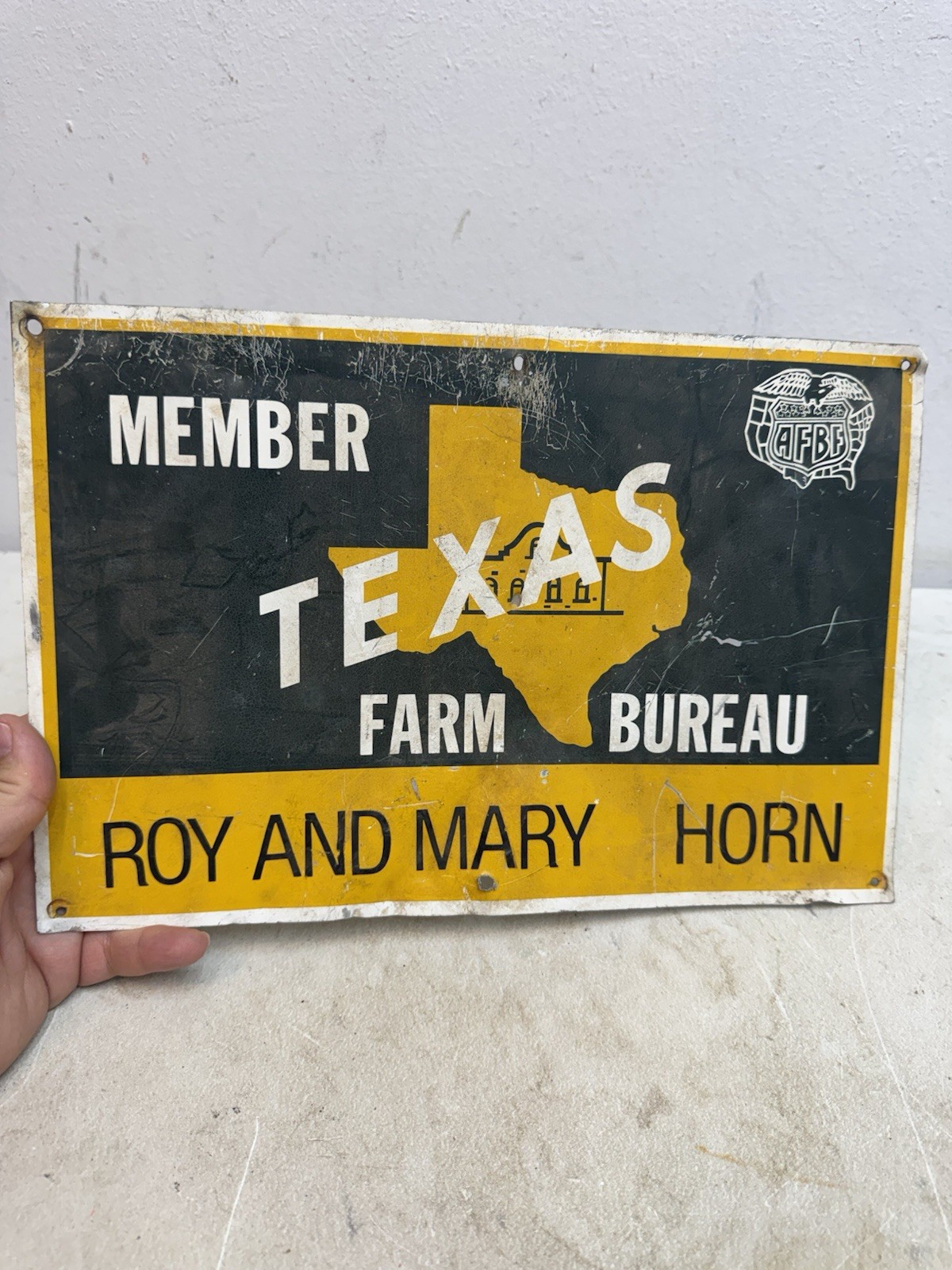 Vintage Texas Farm Bureau AFBF Member Agricultural Sign