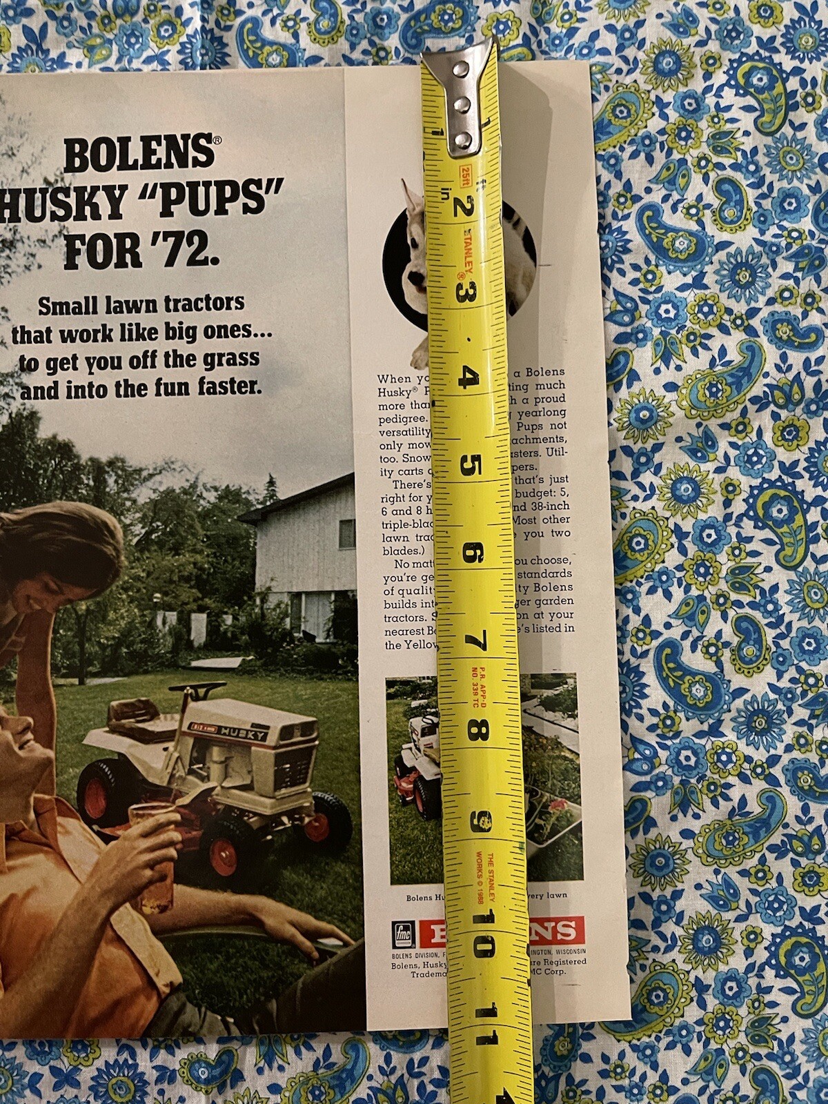 Vintage 1972 Bolens Husky Pups Lawn Garden Tractor Print Ad