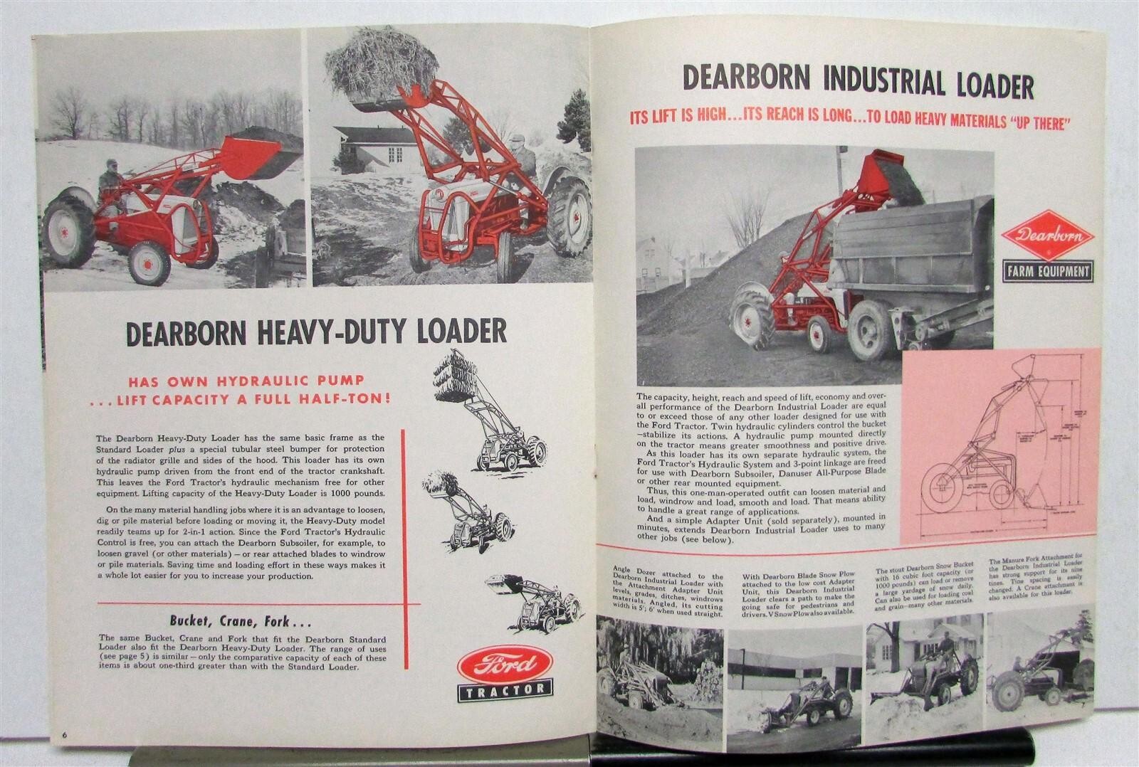 1953 Ford Dearborn Loaders Farm Equipment Specification Construction Brochure