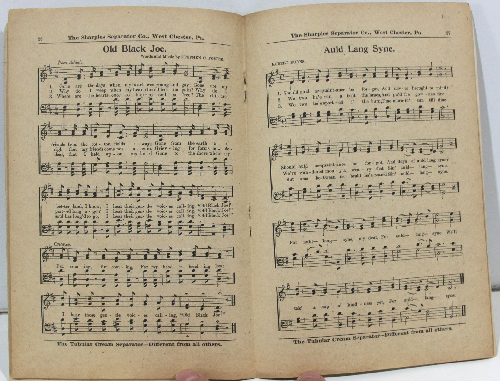 Sharples Cream Separator Choice Selection Old Time Song Book