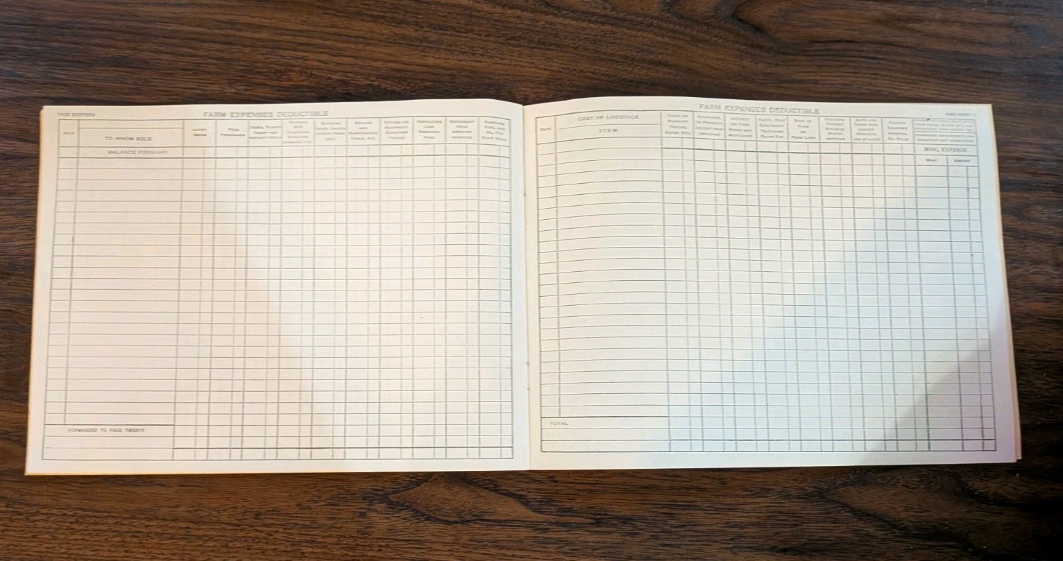 Vintage 1950s Farm Record Book – Chaska MN Ads, Unused Tax Ledger