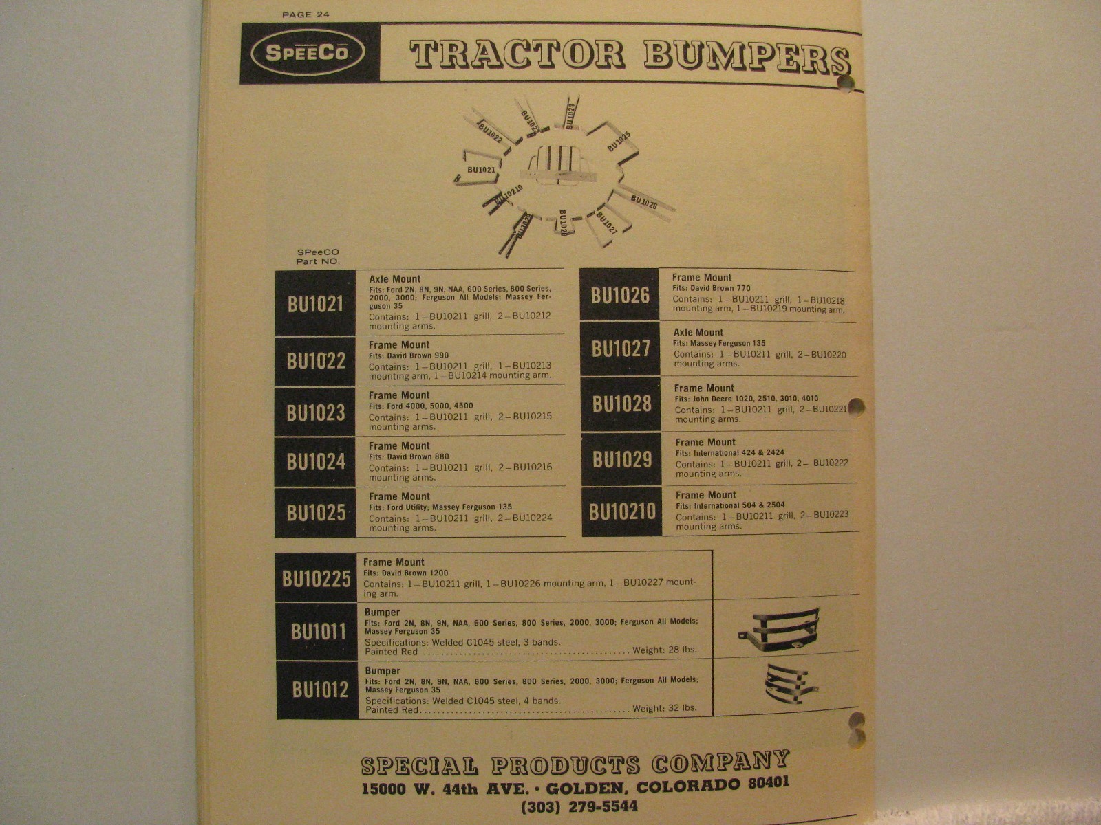 1970s SpeeCo Tractor Necessities and 3 Point Linkage Equipment Catalogue 24 Page