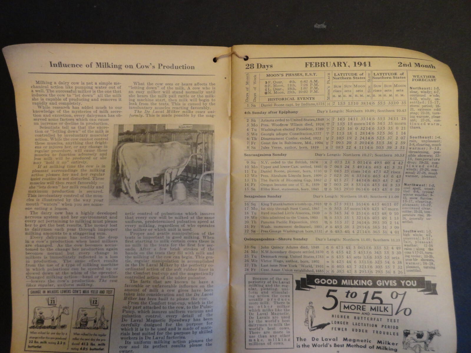 1941 DE LAVAL HANDY REFERENCE YEARBOOK DAIRY FARM SEPARATOR MILKER ARCADIA WI