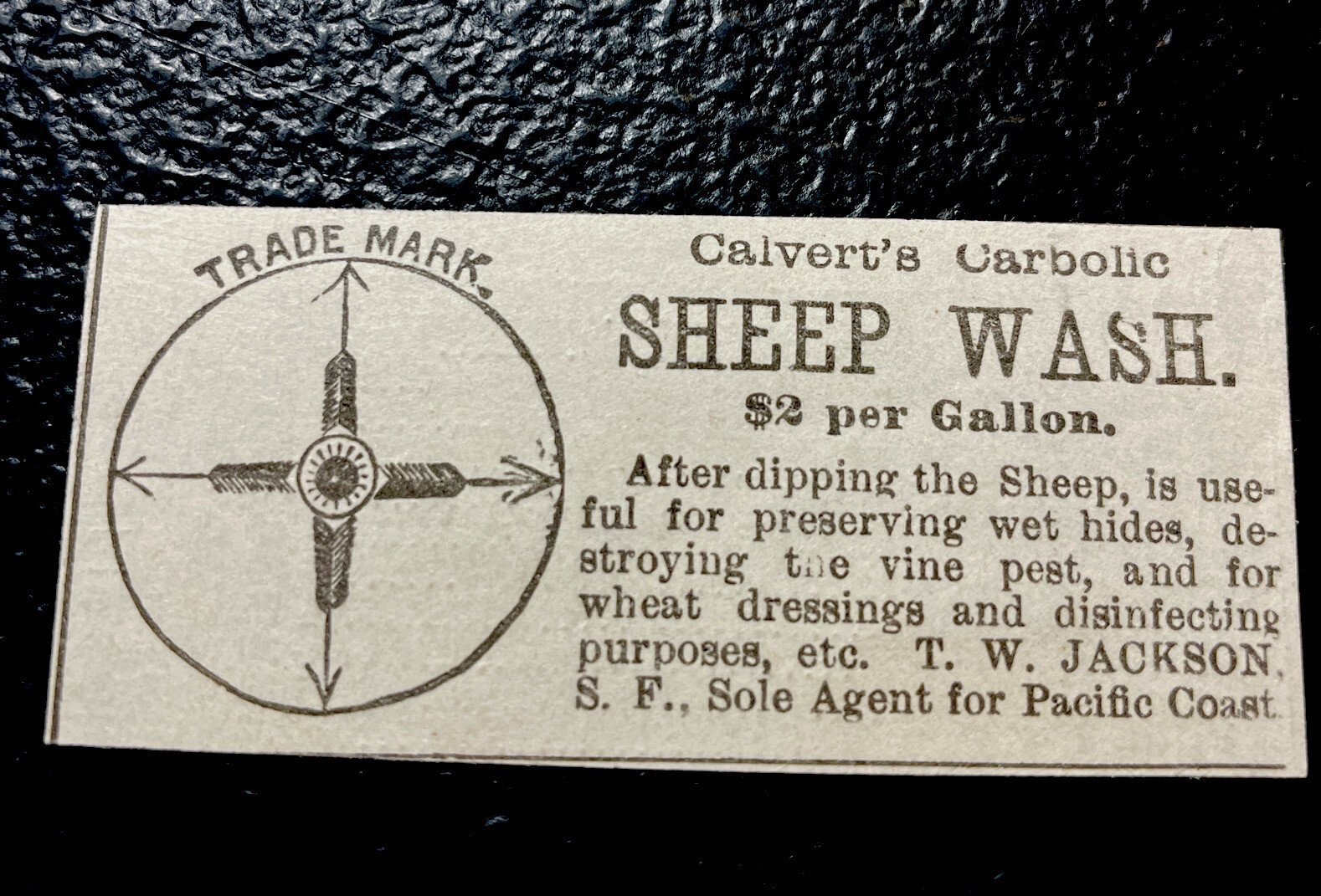 ORIGINAL 1883 Sheep Farm Advertising – San Francisco – California