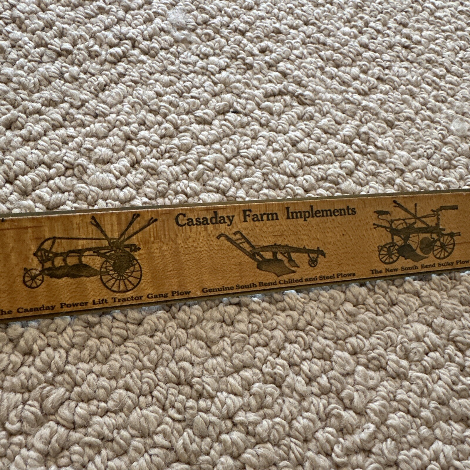 Old Advertising Ruler South Bend Chilled Plow Company Casaday Farm Implements