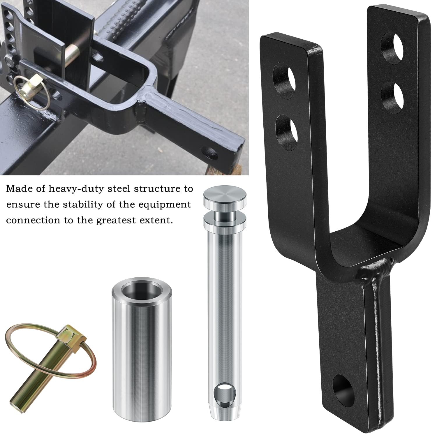 Category 1 Versatile Quick Hitch Adapter Sleeve Link Bracket Tractor Attachment