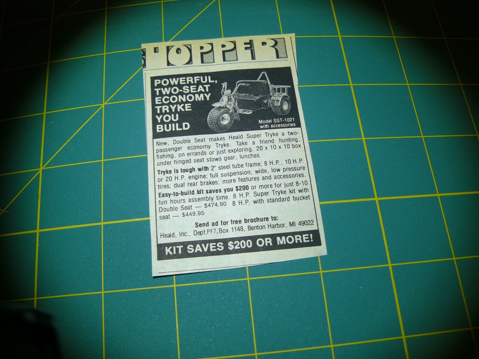 PROGRESSIVE FARMER -AD- JULY 1976 – Heald 2-SEAT ECONOMY TRYKE /Benton Harbor
