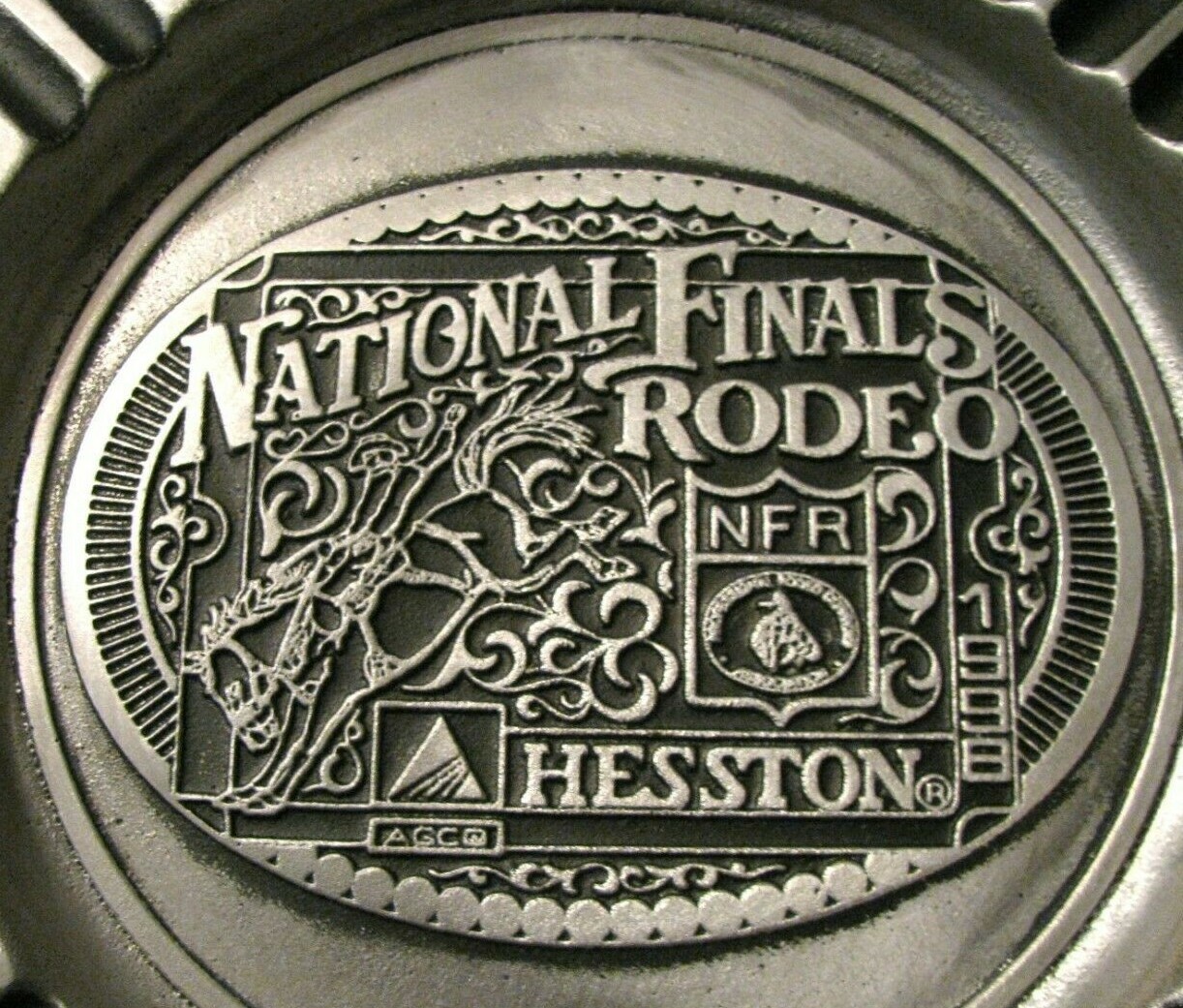 Agco Hesston NFR Rodeo BAREBACK RIDER 1998 Collector Ashtray #9 Commemorative
