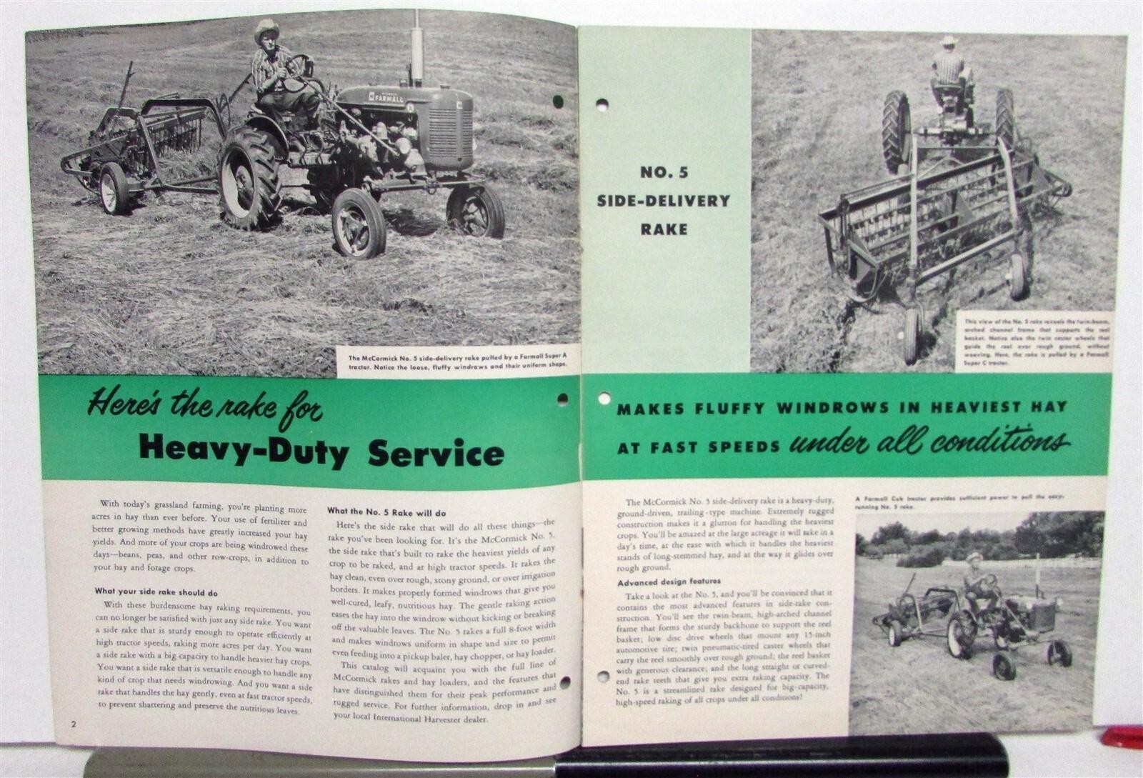 1953 International Harvester Rakes & Loader Specs Agriculture Sale Brochure
