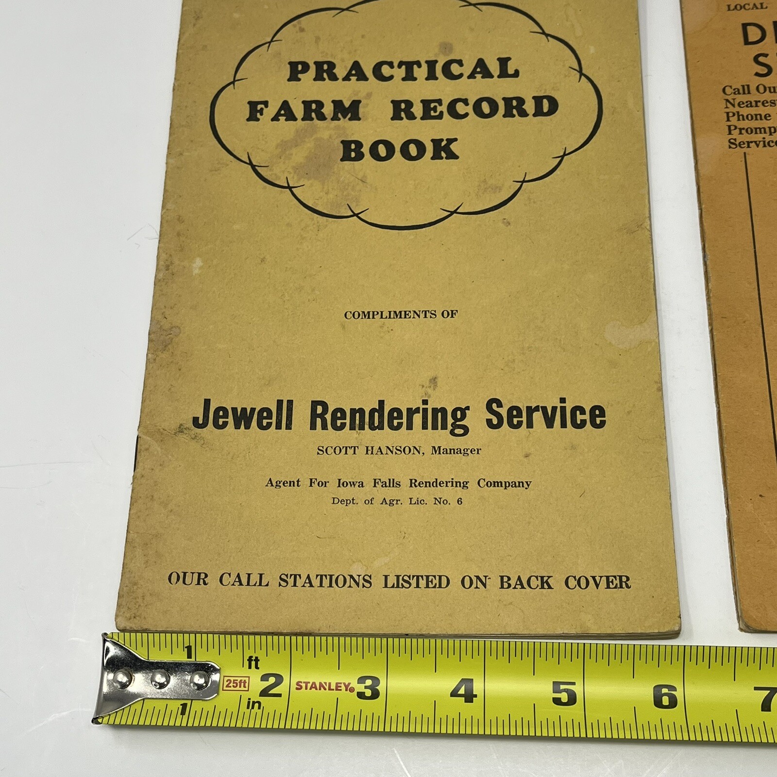 1944 1945 Practical Farm Record Book Jewell Rendering Iowa Falls IA Filled Out