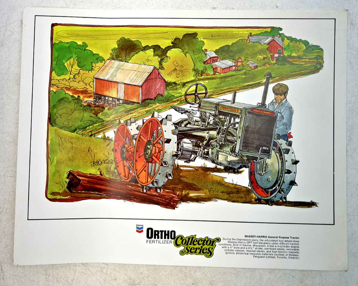 Vintage Ortho Fertilizer Collector Series Massey-Harris GP Tractor Print No. 4