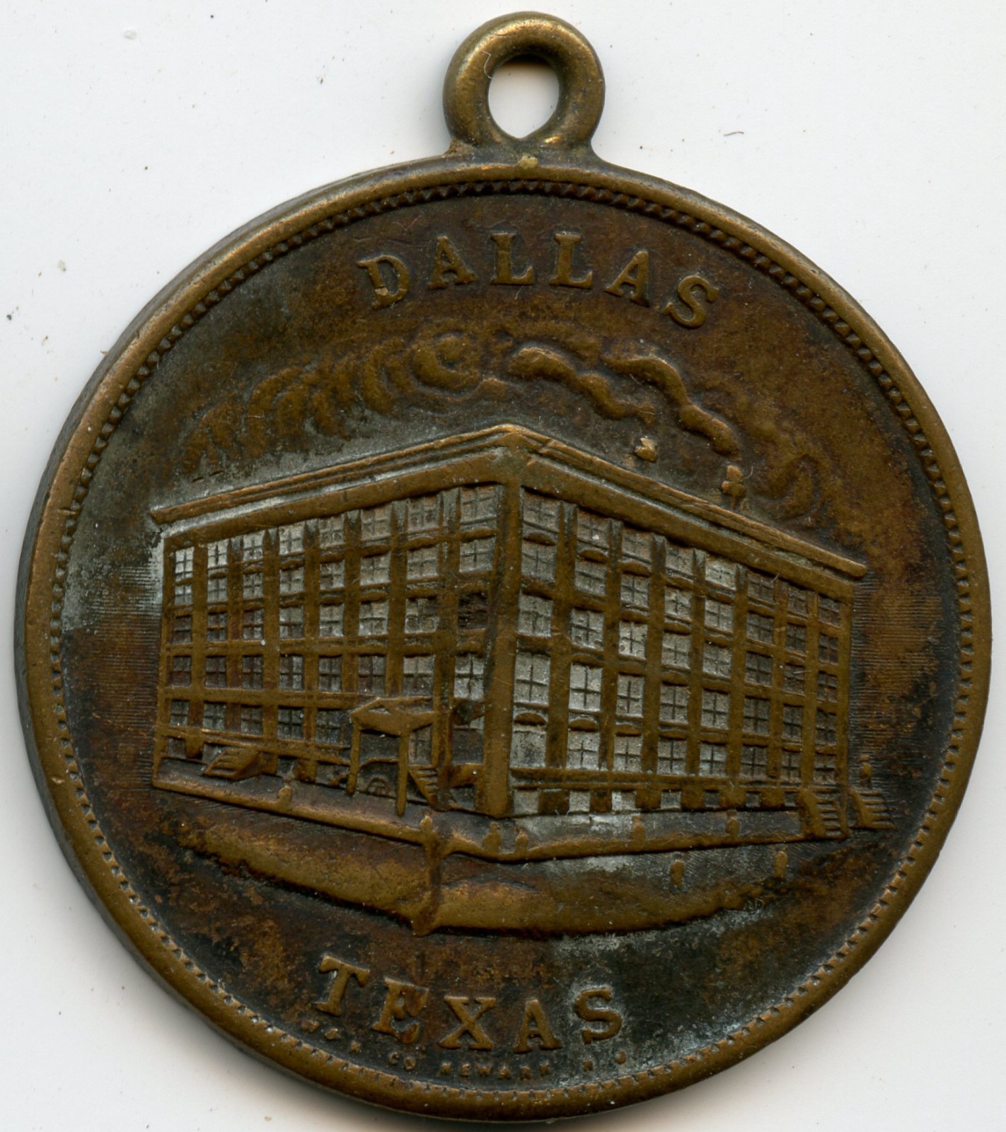 Dallas, Texas TX Southern Plow Co. Scene of Kennedy Assassination Brass Fob