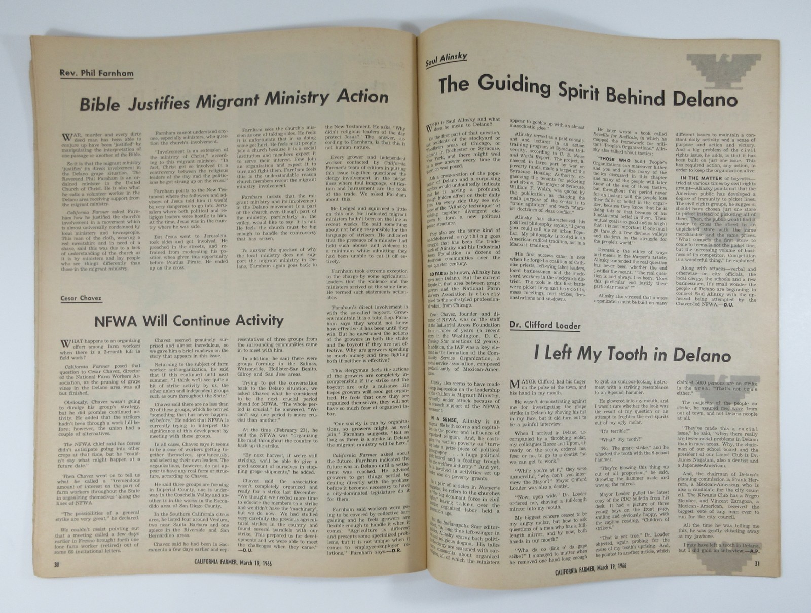 United Farm Workers Grape Boycott Caesar Chavez Farmer Magazine Delano CA 1966