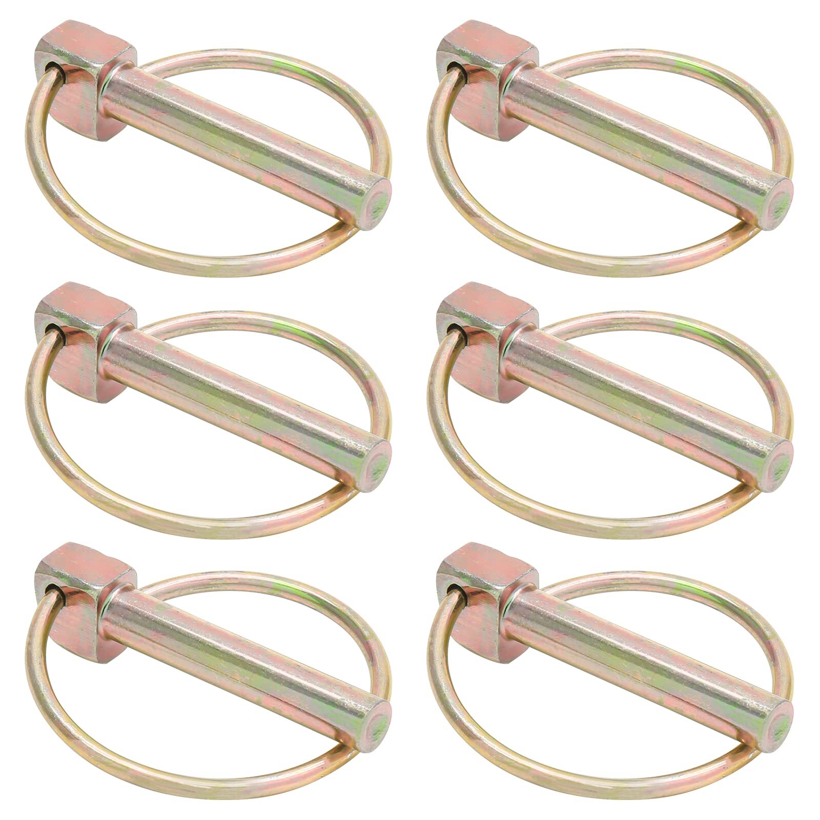 6Pcs 3/8 Inch Heavy Duty Lynch Pin with Ring Round Linch Pins Assortment Kit …