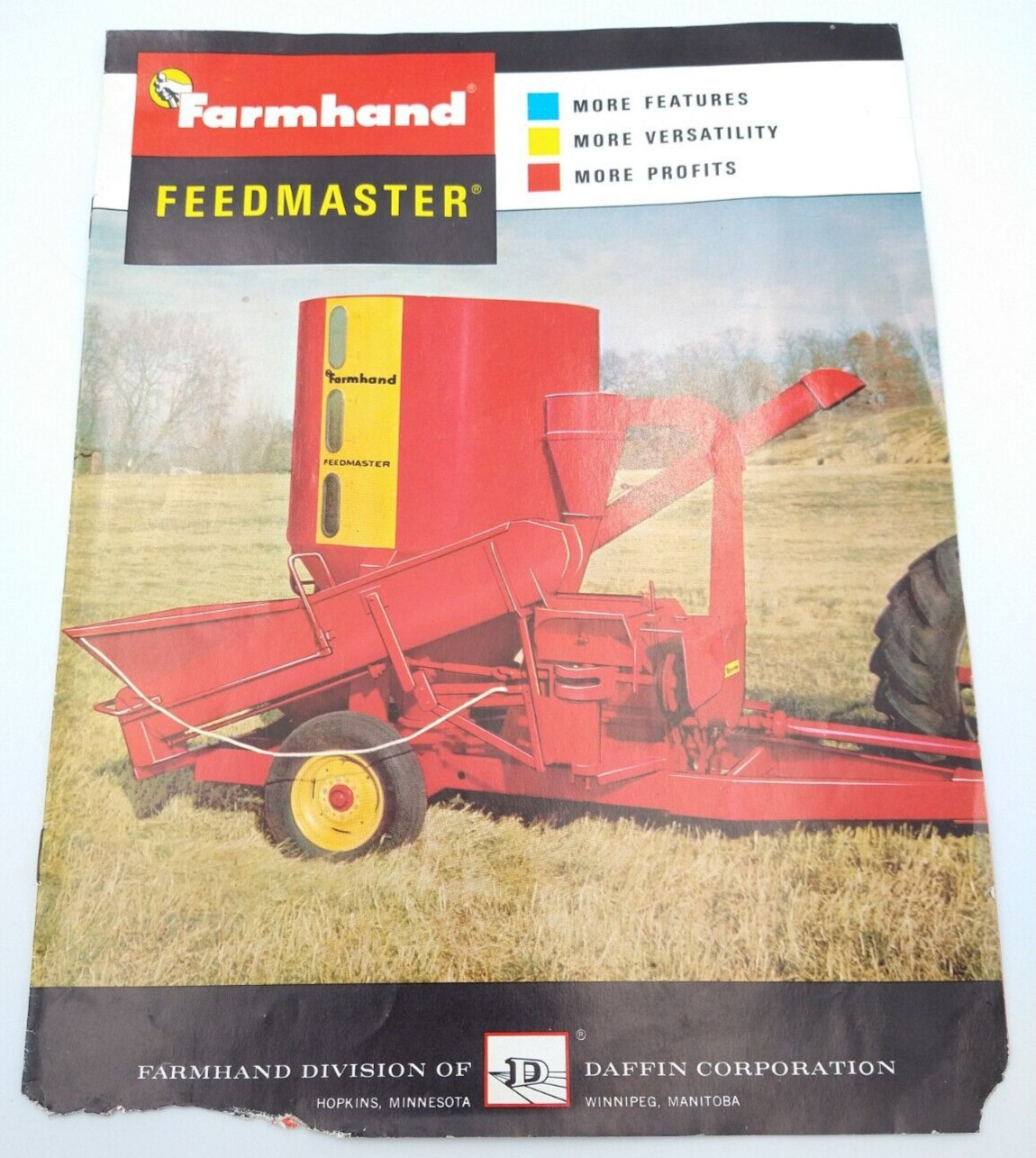 VTG 1960s Farmhand Feedmaster Dealer Sales Brochure 8 pg 8.5&Prime;x11&Prime; Grinder Mixer