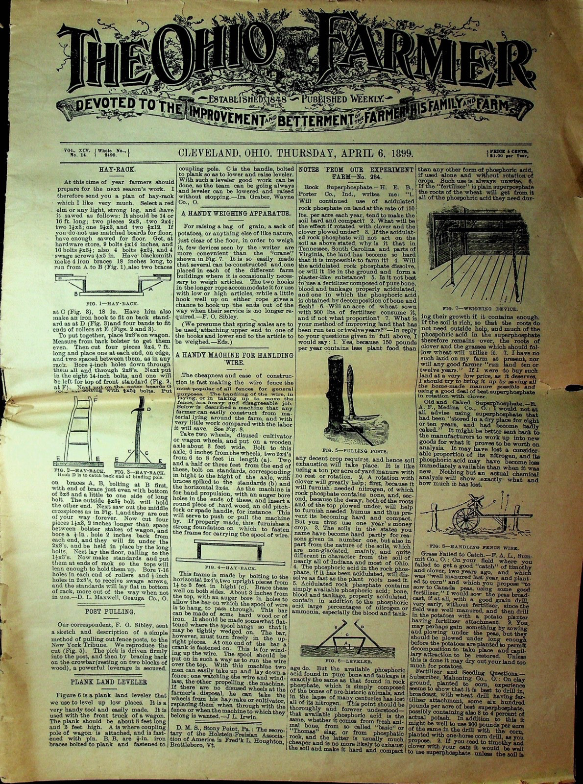 TWO OHIO FARMER 1899 & 1934 PAPERS – E17-H