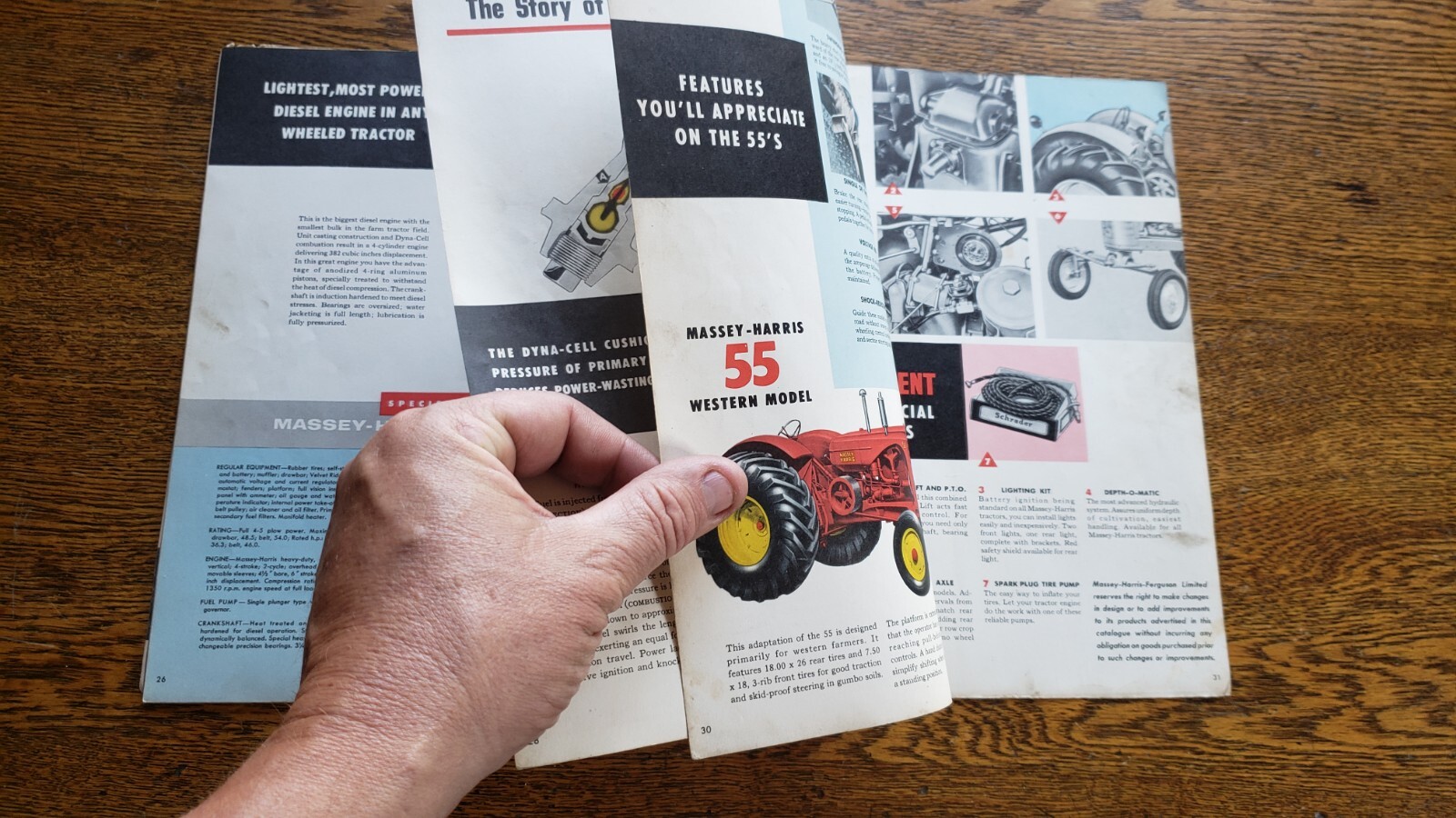 Vintage 1954 MASSEY-HARRIS Farm Equipment Sales & Service FARMERS HANDY catalog