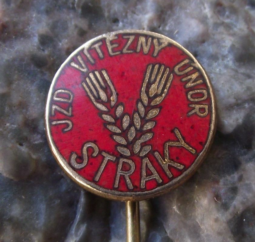 Antique JZD Straky Czech Agricultural Collective Farming Union Farm Pin Badge