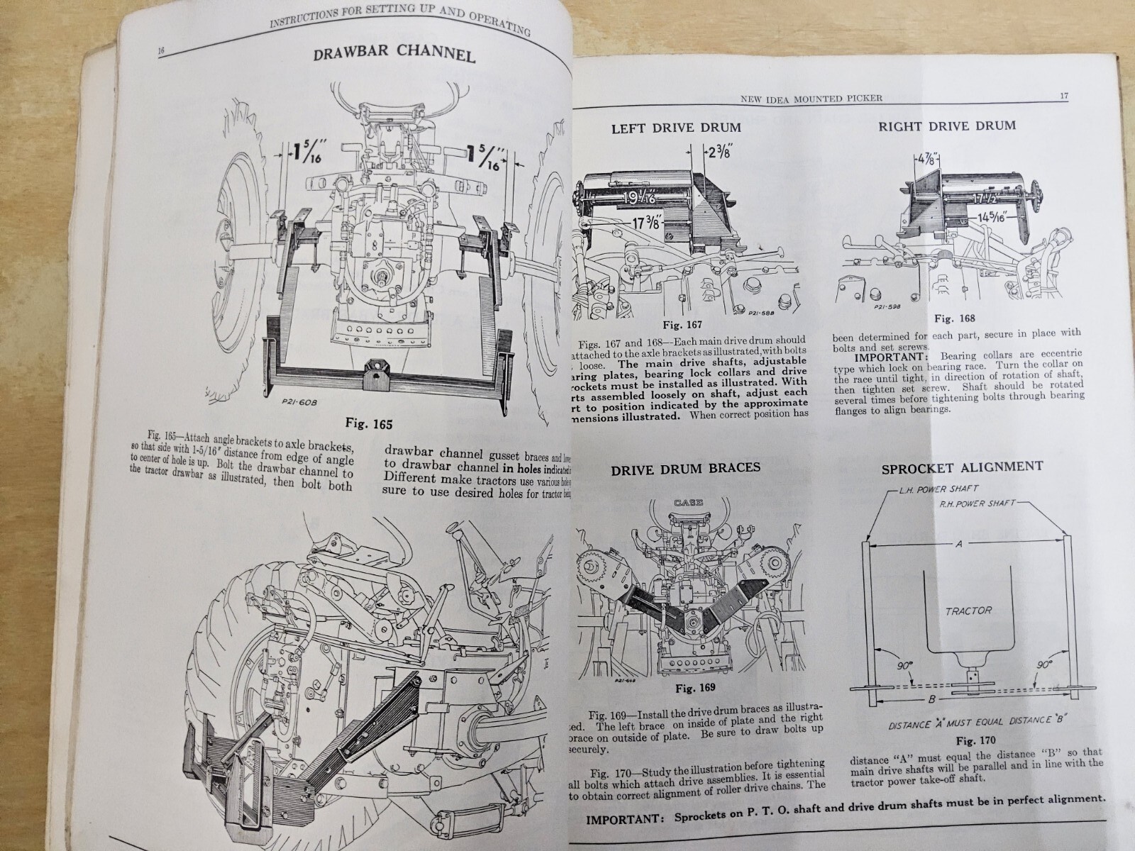 New Idea Mounted Corn Picker, Supplement No. 166, use with #P162, 1956 vintage